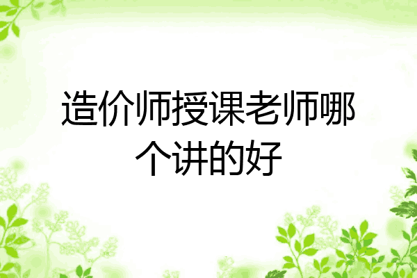 造价师授课老师哪个讲的好