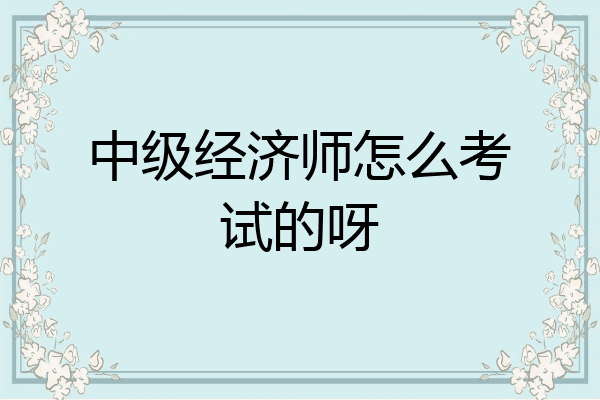 中级经济师怎么考试的呀