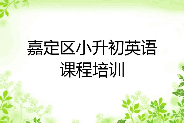 嘉定区小升初英语课程培训
