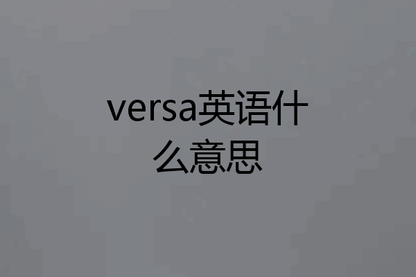 versa英语什么意思