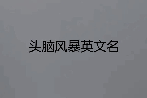 头脑风暴英文名