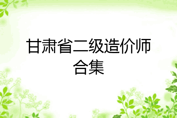 甘肃省二级造价师合集