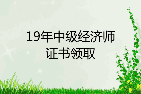 19年中级经济师证书领取