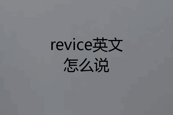 revice英文怎么说