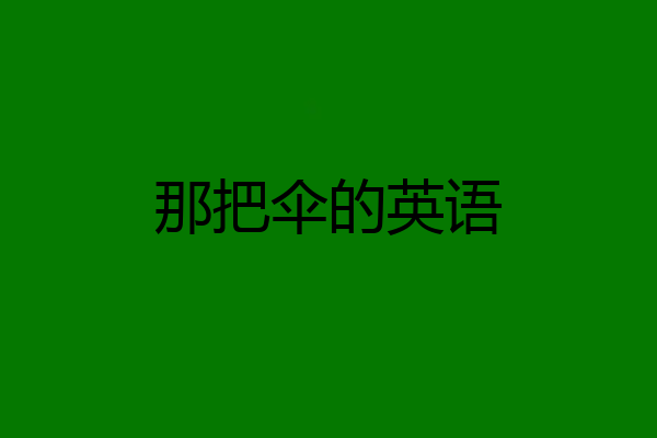 那把伞的英语