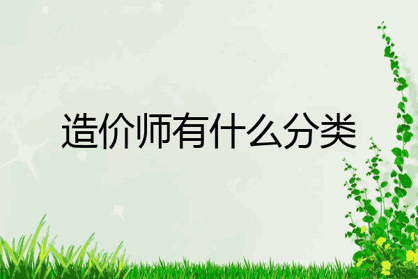 造价师有什么分类