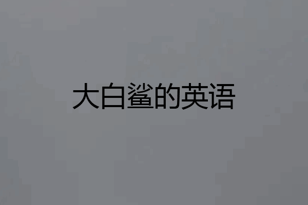 大白鲨的英语
