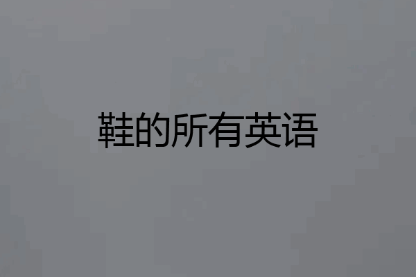 鞋的所有英语
