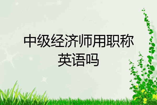 中级经济师用职称英语吗