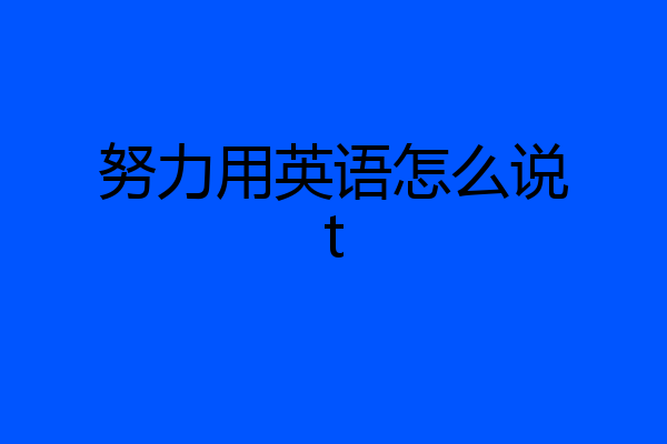 努力用英语怎么说t