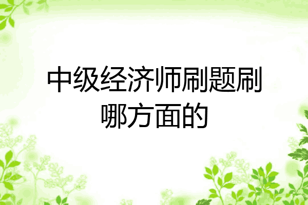 中级经济师刷题刷哪方面的