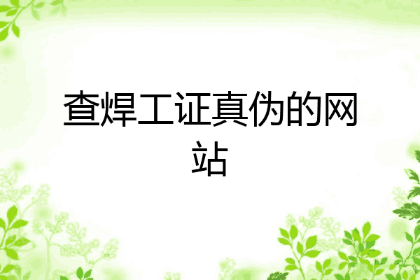 查焊工证真伪的网站