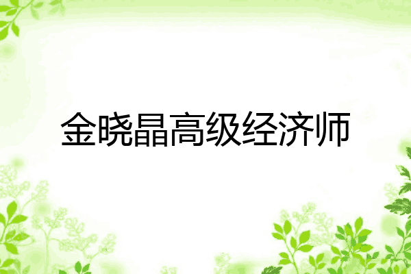 金晓晶高级经济师