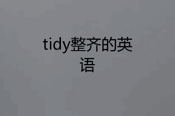 tidy整齐的英语