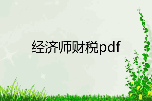 经济师财税pdf