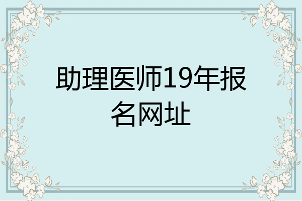 助理医师19年报名网址
