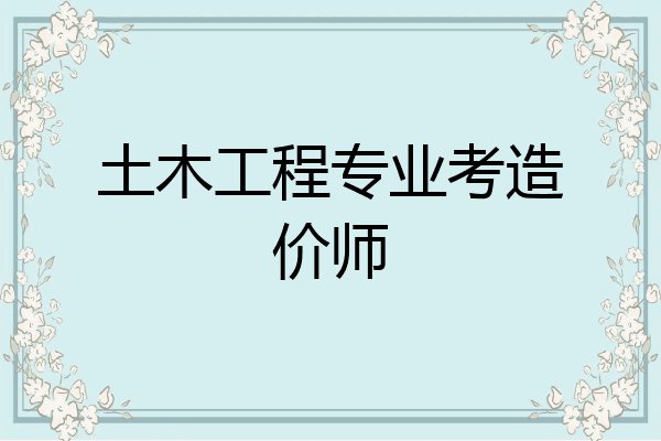 土木工程专业考造价师