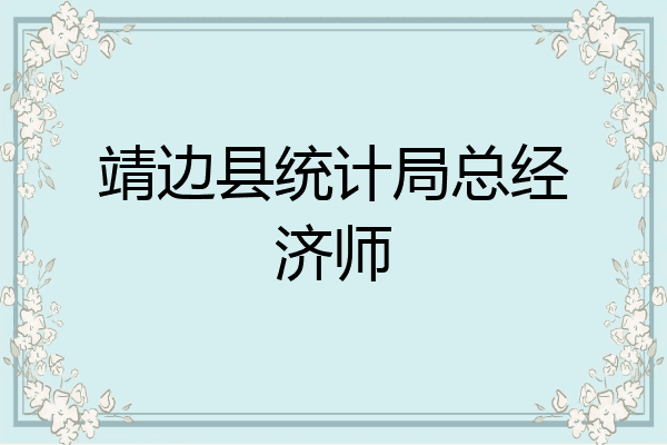 靖边县统计局总经济师