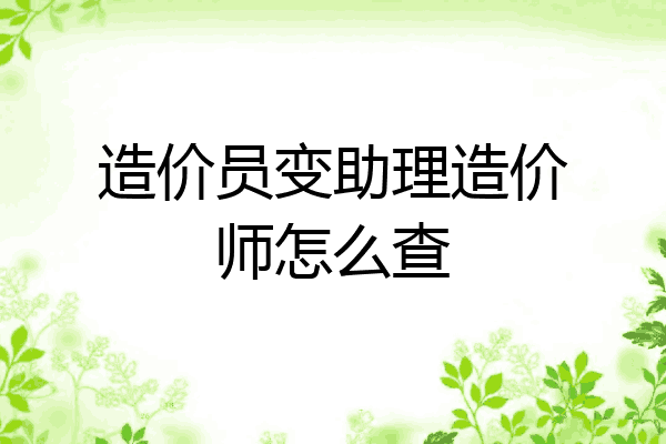 造价员变助理造价师怎么查