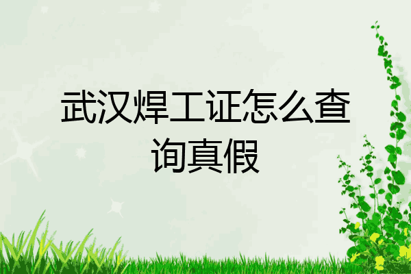 武汉焊工证怎么查询真假