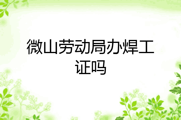 微山劳动局办焊工证吗