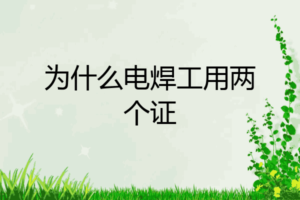 为什么电焊工用两个证