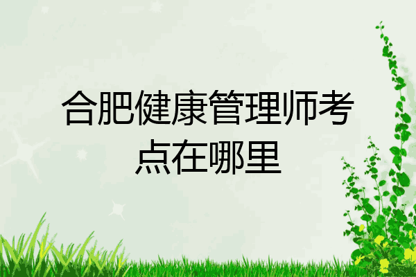 合肥健康管理师考点在哪里
