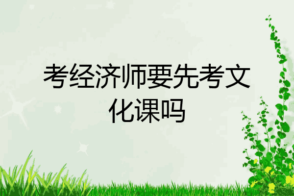 考经济师要先考文化课吗