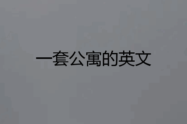 一套公寓的英文
