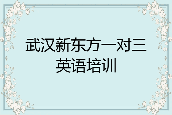 武汉新东方一对三英语培训