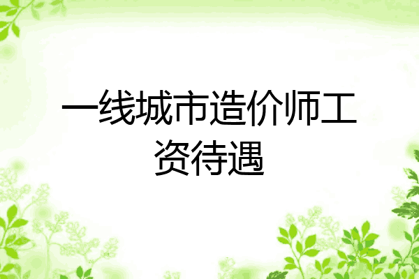 一线城市造价师工资待遇