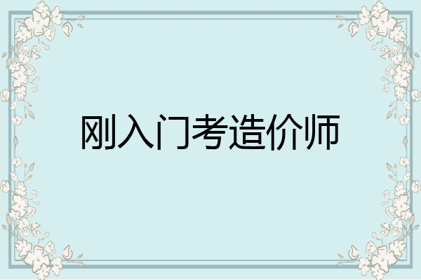 刚入门考造价师