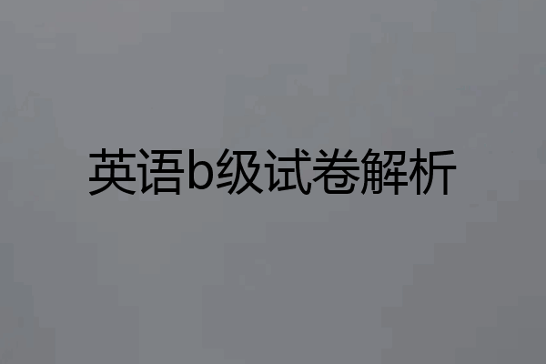 英语b级试卷解析