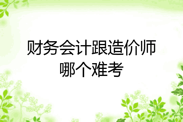 财务会计跟造价师哪个难考