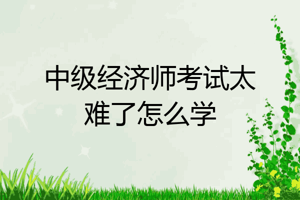中级经济师考试太难了怎么学