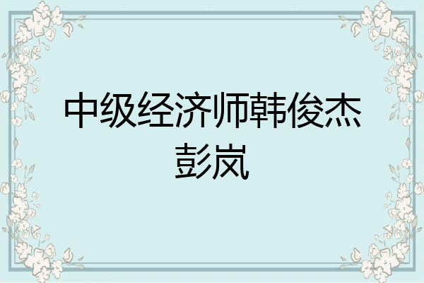 中级经济师韩俊杰彭岚