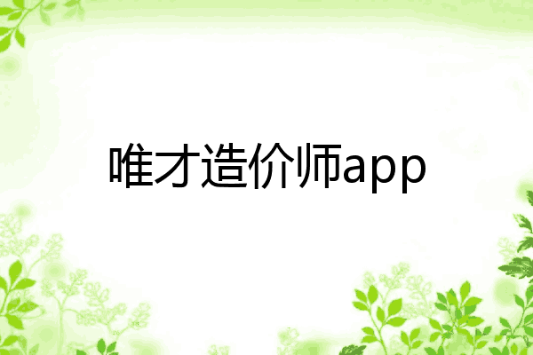唯才造价师app