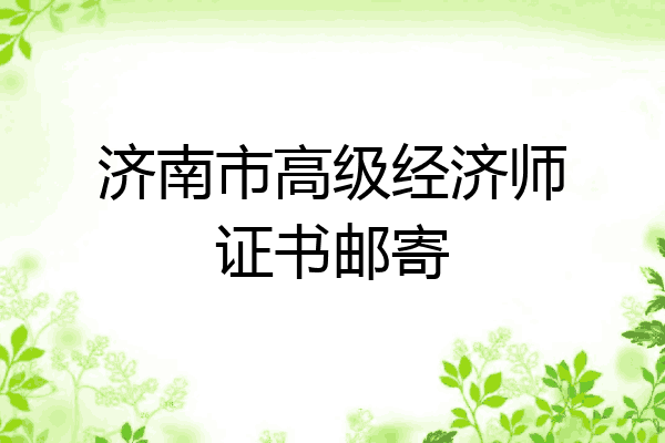 济南市高级经济师证书邮寄
