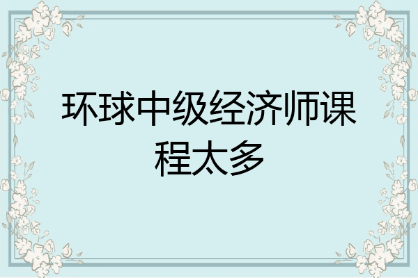 环球中级经济师课程太多