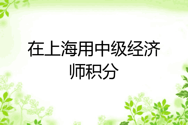 在上海用中级经济师积分