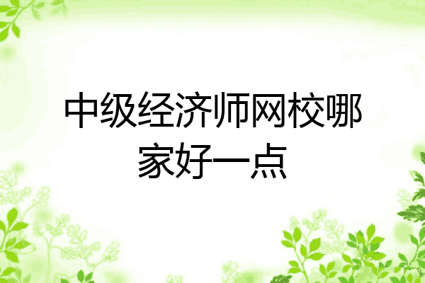 中级经济师网校哪家好一点