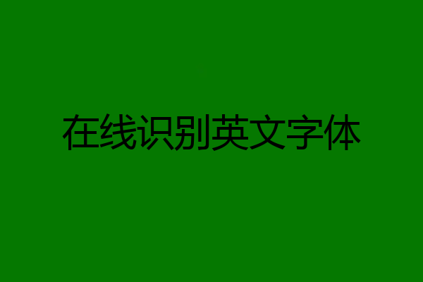 在线识别英文字体