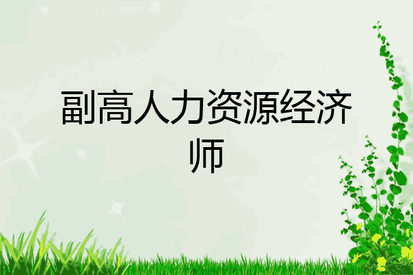 副高人力资源经济师