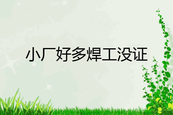 小厂好多焊工没证