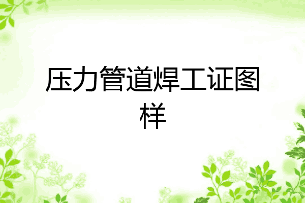 压力管道焊工证图样