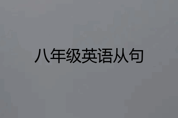 八年级英语从句