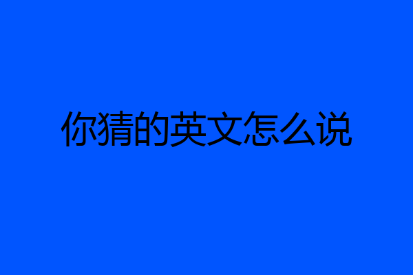 你猜的英文怎么说
