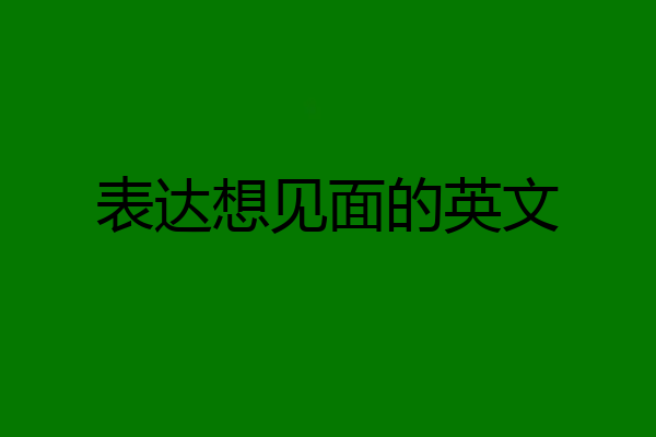 表达想见面的英文