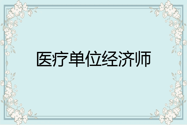 医疗单位经济师