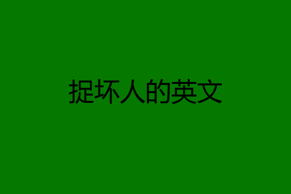 捉坏人的英文